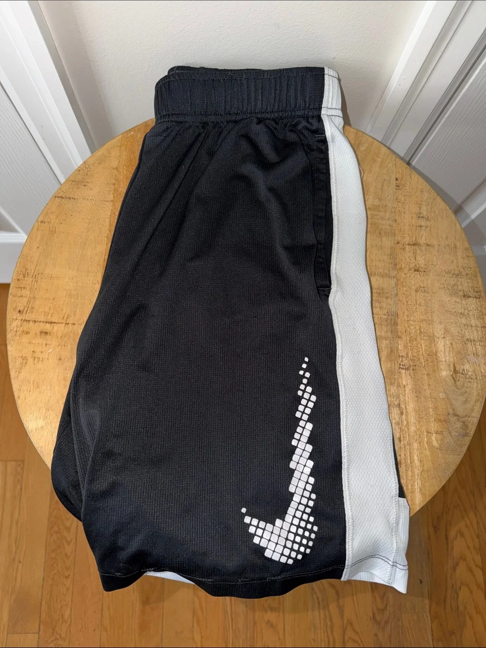 Nike Kids Black and White Mesh Athletic Shorts